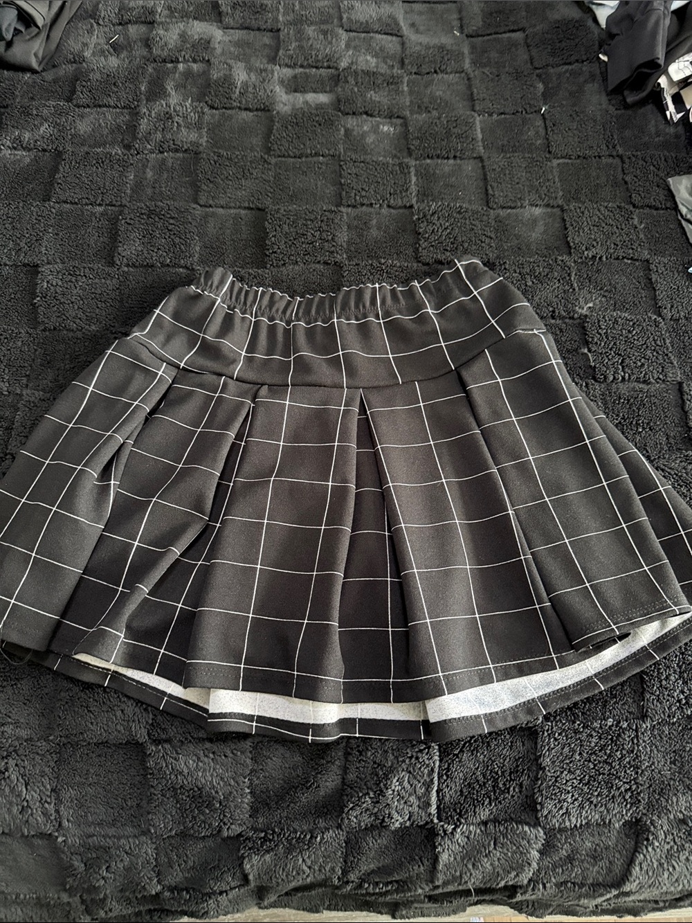 Rainbow Black Windowpane Circle Skirt